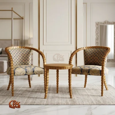 Chinioti furniture Bedroom Chair Set with Coffee Table BC9 Elegant Ring Design