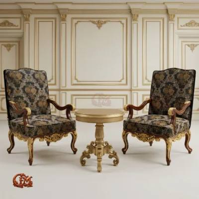 Chinioti furniture Bedroom Chair Set with Coffee Table BC13 Elegant Victorian Design