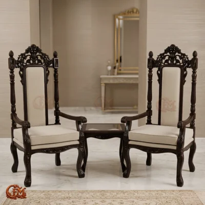Chinioti furniture Bedroom Chair Set with Coffee Table BC15 Majestic Throne Design