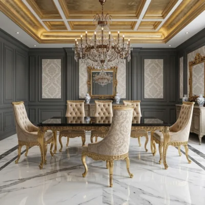 Chinioti Furniture Dining Table Set design DT2 Victorian Tufted Majesty