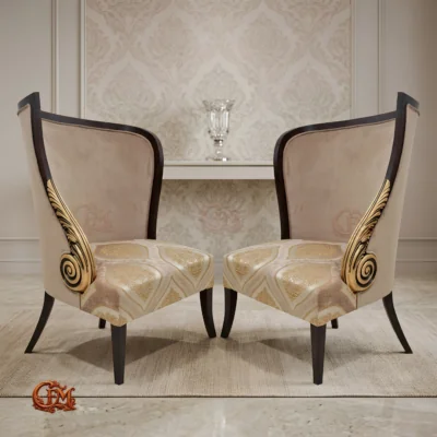 Chinioti furniture Bedroom Chair Set Modern Artistic Wing Design BC20 Premium Pair