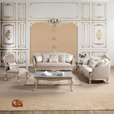 Chinioti Furniture Sofaset Design S13 Royal Italian Neo Classical Champagne Ash