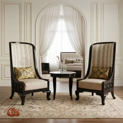 Chinioti furniture Bedroom Chair Set with Coffee Table BC21 Colonial Highback