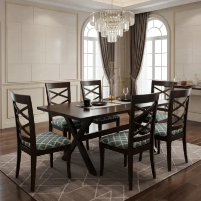 Chinioti Furniture Dining Table Set design DT13 Modern X-Back Minimalist Trestle