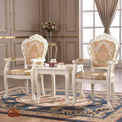 Chinioti furniture Bedroom Chair Set with Coffee Table BC28 Ivory Rose Victorian